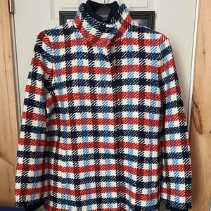 New! Banana Republic Italian Plaid Stadium Coat